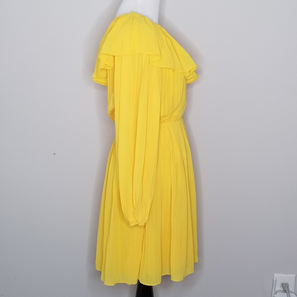 NWT Endless Rose Yellow Pleated One Shoulder Dress XS - Picture 4 of 8